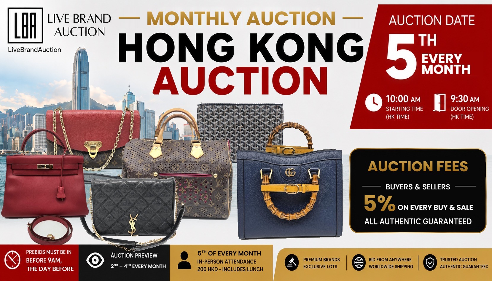 LBA Monthly Auction in Hong Kong – 5th of every month