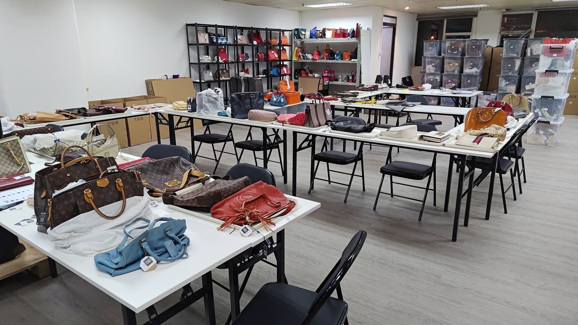 LBA auction room in Hong Kong with lots on display